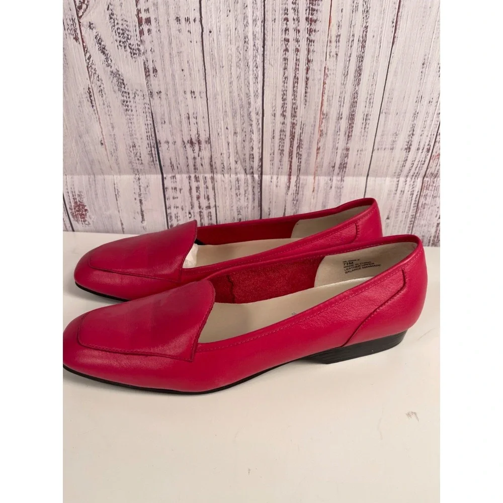 J.G. HOOK Maria Pink  Leather Block Heel Shoes 7.5